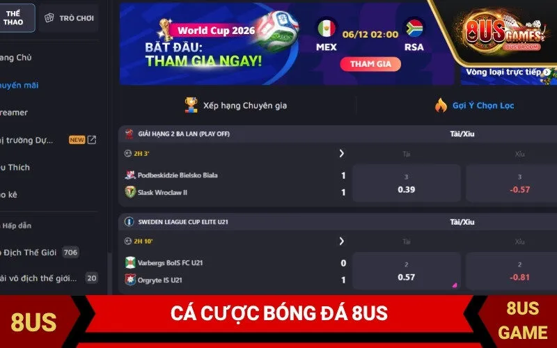 Cá cược bóng đá 8US