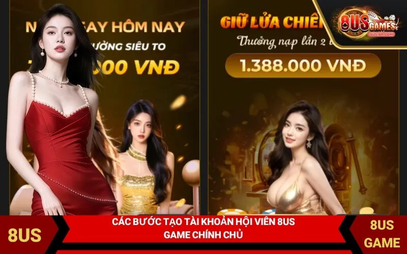 Các bước tạo tài khoản hội viên 8US Game chính chủ